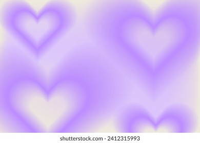 Y2k Trendy Aesthetic abstract gradient pink violet background with translucent aura hearts and shapes blurred pattern. Social media poster stories highlight templates for digital marketing for storie