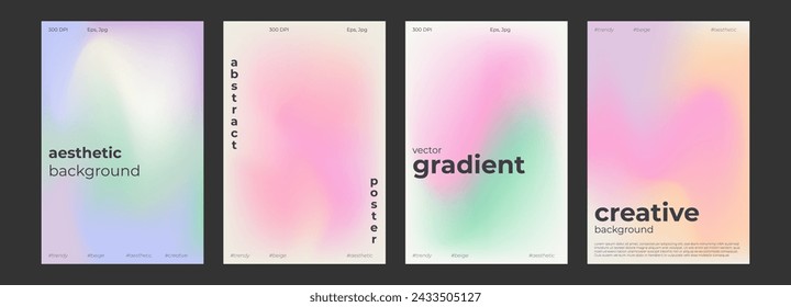 Y2k Trendy Aesthetic abstract gradient pink violet poster with translucent blurred pattern. Modern gentle social media poster, stories highlight templates for digital marketing for stories.