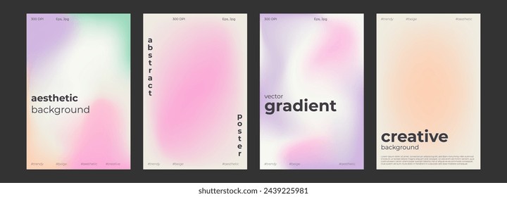 Y2k Trendy Aesthetic abstract gradient pink violet poster with translucent blurred pattern. Modern gentle social media poster, stories highlight templates for digital marketing for stories.