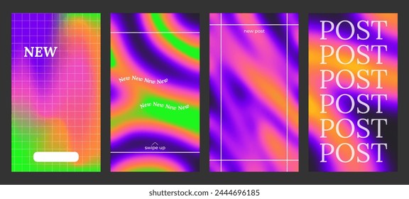 Y2k Trendy Ästhetisch Abstrakter Gradient Blau Gelb Farbhintergrund mit transluzenten unscharfen Muster. Modernes Plakat für Social-Media-Geschichten, Albumcover, Banner, Vorlagen für das Digitalmarketing.