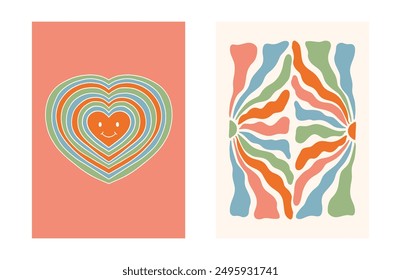Y2K Trendy Pastel Background Design Set Discover aesthetic shapes abstract illustrations groovy vector art vintage portraits artistic modern elements and more in this unique collection