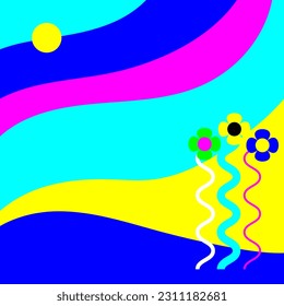 Fondo colorido abstracto del vector Y2K