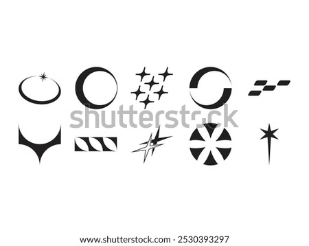 Y2k Vector Design Abstarct Set 