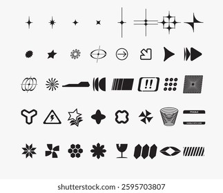 Y2K Vivid Shape Assets Element Design Sticker Pack