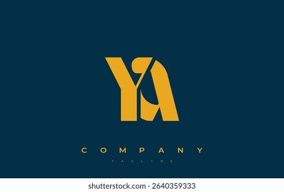 YA Abstract Geometric Logo Design. Modern and elegant logo design with simplistic typography elements, showcasing branding excellence.