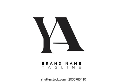 YA Alphabet letters Initials Monogram logo AY, Y and A