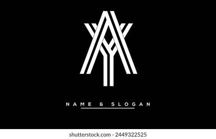 YA, AY Letras Abstractas Logo Monograma