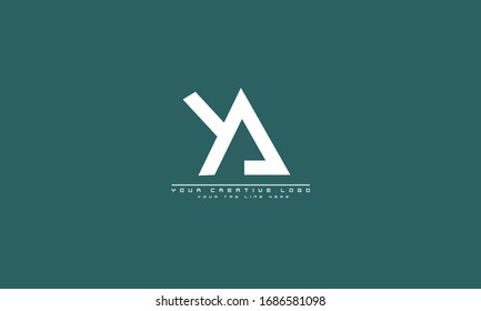 Plantilla de monograma abstracto del logotipo del vector YA AY
