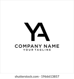 YA or AY letter logo design vector.