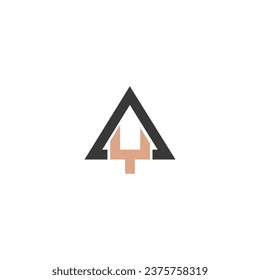 Logo de YA o AY y diseño de iconos