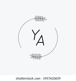 YA Beauty vector initial logo, handwriting logo of initial signature