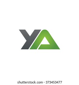 YA company linked letter logo black green