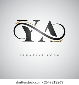 YA Infinity Monogram Logo – Elegant Modern Letter mark Design with Luxury Loop and Stylish Branding Symbol
