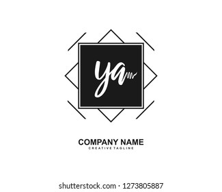 YA Initial Handwriting Logo Template Vector