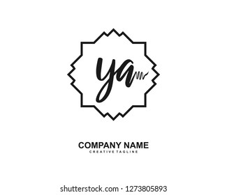 YA Initial Handwriting Logo Template Vector