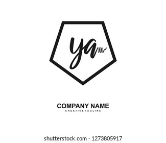 YA Initial Handwriting Logo Template Vector