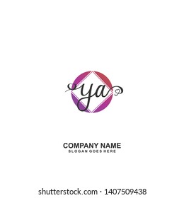 YA Initial handwriting logo vector