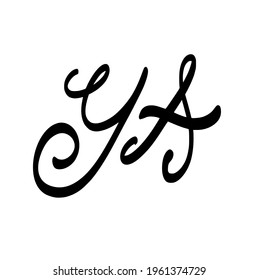 YA initial handwritten logo for identity