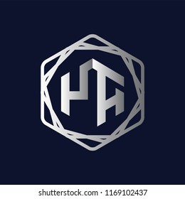 YA Initial letter hexagonal logo vector