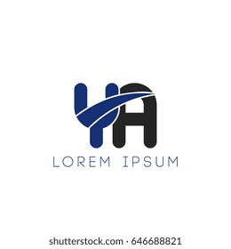 ya initial letter uppercase logo blue and black