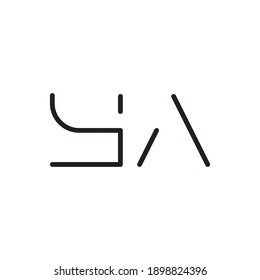 ya logotipo vectorial de letra inicial