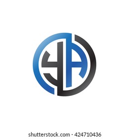 YA initial letters looping linked circle logo blue black