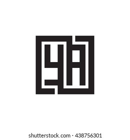 YA initial letters looping linked square monogram logo