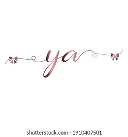 YA Initial logo handwriting modern luxury fashion