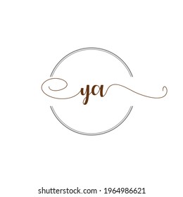YA Initial Logo Handwriting template letter illustration