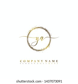 YA Initial luxury handwriting logo vector