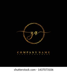 YA Initial luxury handwriting logo vector