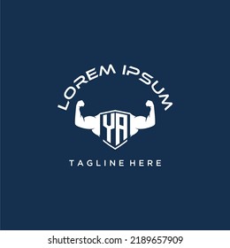 YA initial monogram for fitnes or gym logo with creative style design