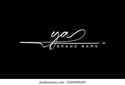 YA letter beauty handwriting vector logo. 