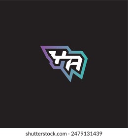 YA letter dynamic and bold concept modern esport gaming monogram logo