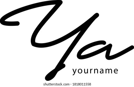 YA  Letter Initial Logo Design, Vector Template