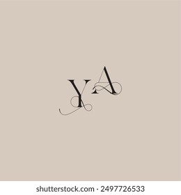 YA letter line and bold mix concept beautiful initial wedding serif monogram logo