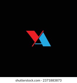 YA letter logo creative design with vector graphic YA simple and modern logo