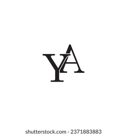 YA letter logo creative design with vector graphic YA simple and modern logo