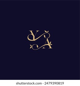 YA letter organic and elegant concept wedding initial beauty leaf monogram logo