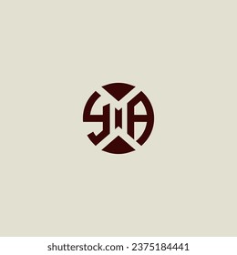 YA line geometric initial logo in high quality professional design that will print well across any print media
