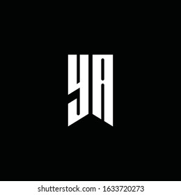 ya logo monogram with emblem style isolated on black background