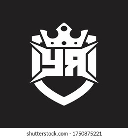 YA Logo monogram isolated with shield and crown design template