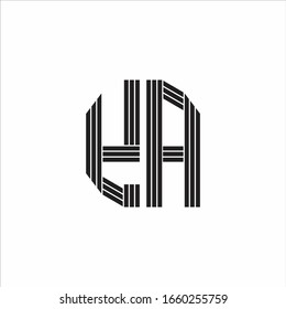 YA Logo monogram outline style linked isolated on white background