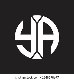 YA Logo monogram with piece circle ribbon style