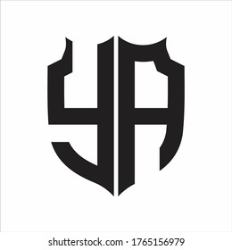 YA Logo Shield style Monogram design template on white background
