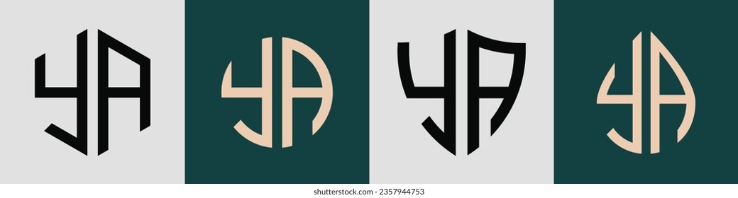YA modern initial letter logo design vector bundle. It will be suitable for which company or brand name start those initial.