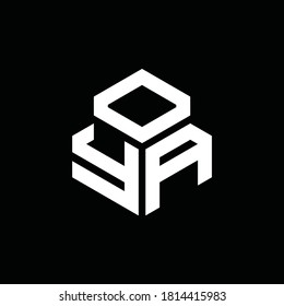 YA monogram logo with 3 cube style design template isolated on black background