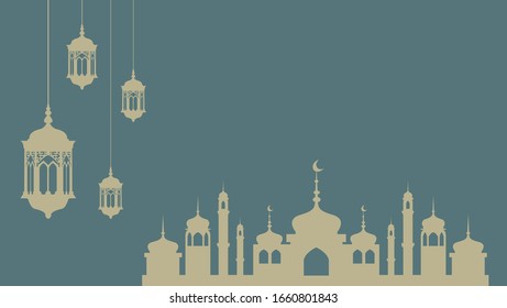 YA RAMADAN ISLAMIC RETRO VECTOR ,HOLY,FASTING,MOSQUE