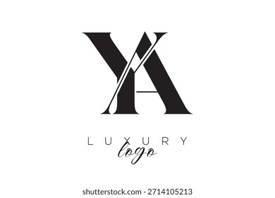 YA Serif Letter Monogramm Typografie Logo für elegante Premium-Branding-Identität