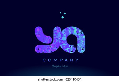 ya y a alphabet pink blue bubble circle dots creative letter company logo vector icon design template